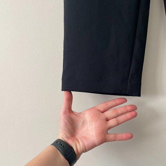 WIlfred Tie-Front High Rise Belted Flat Front Straight Leg Casual Pants Black 2 - Picture 7 of 10